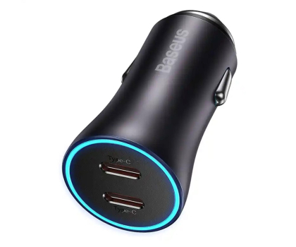 Ładowarka i akumulator Baseus Golden Contactor Pro Car Charger C+C 40W Dark Gray